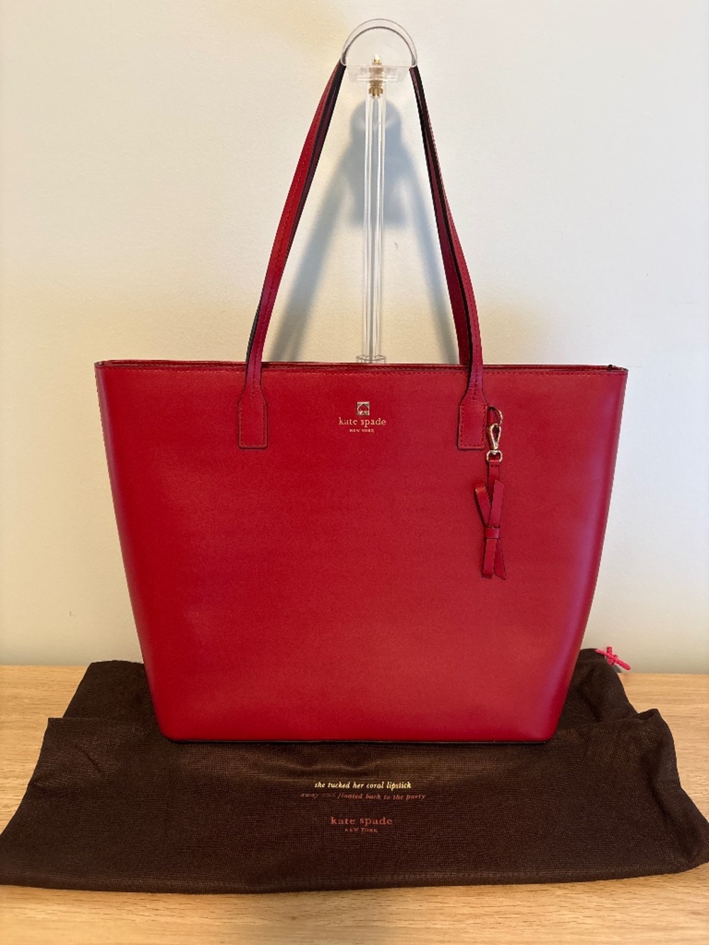 Kate Spade Harmony Tote Smooth Leather in Red-EUC